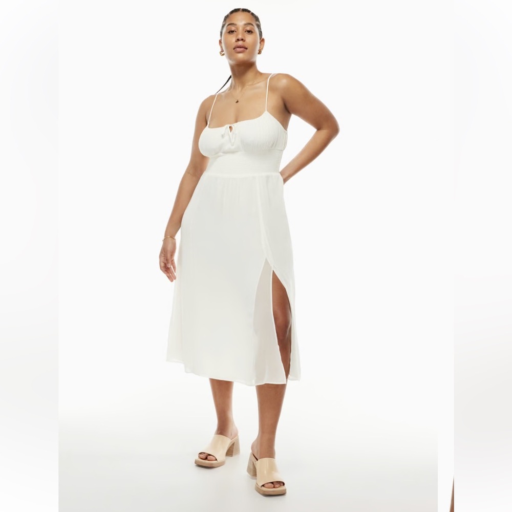 aritzia wilfred chiffon midi dress